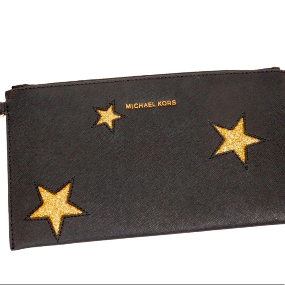 MK Peekaboo Large Zip Clutch NWOT